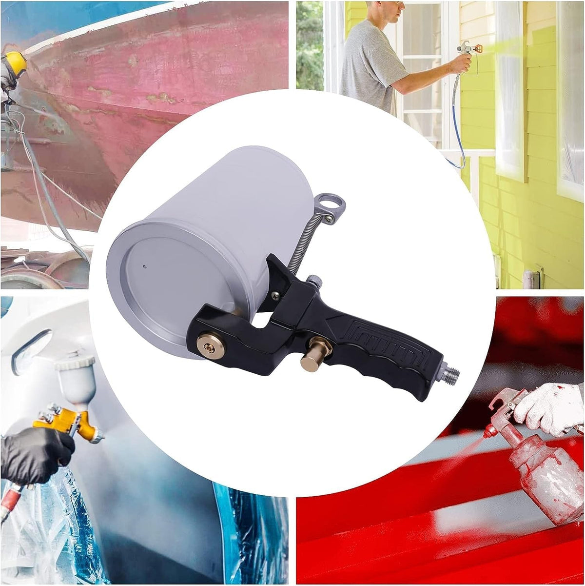Gelcoat Spuitpistool – Luchtspuitpistool – Handheld Spuitpistool – Gelcoat Spraygun – Doe-het-zelf Spuitpistool – Variabele Trigger – 3 mm Messing Mondstuk – 2 x 1000 ml Kunststof Kruik