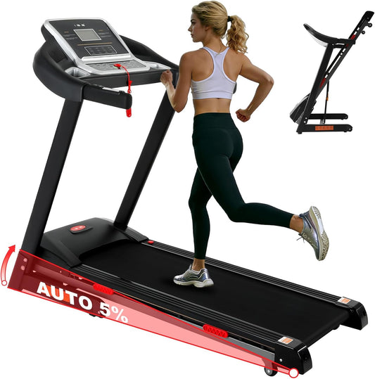 ISE Loopband Elektrisch 5% helling, inklapbaar, 16 km/u, borstelloze motor 3,0 pk, stille < 45 dB, 12 intelligente programma's,hartslagsensoren, ruimtebesparend, max. 130 kg