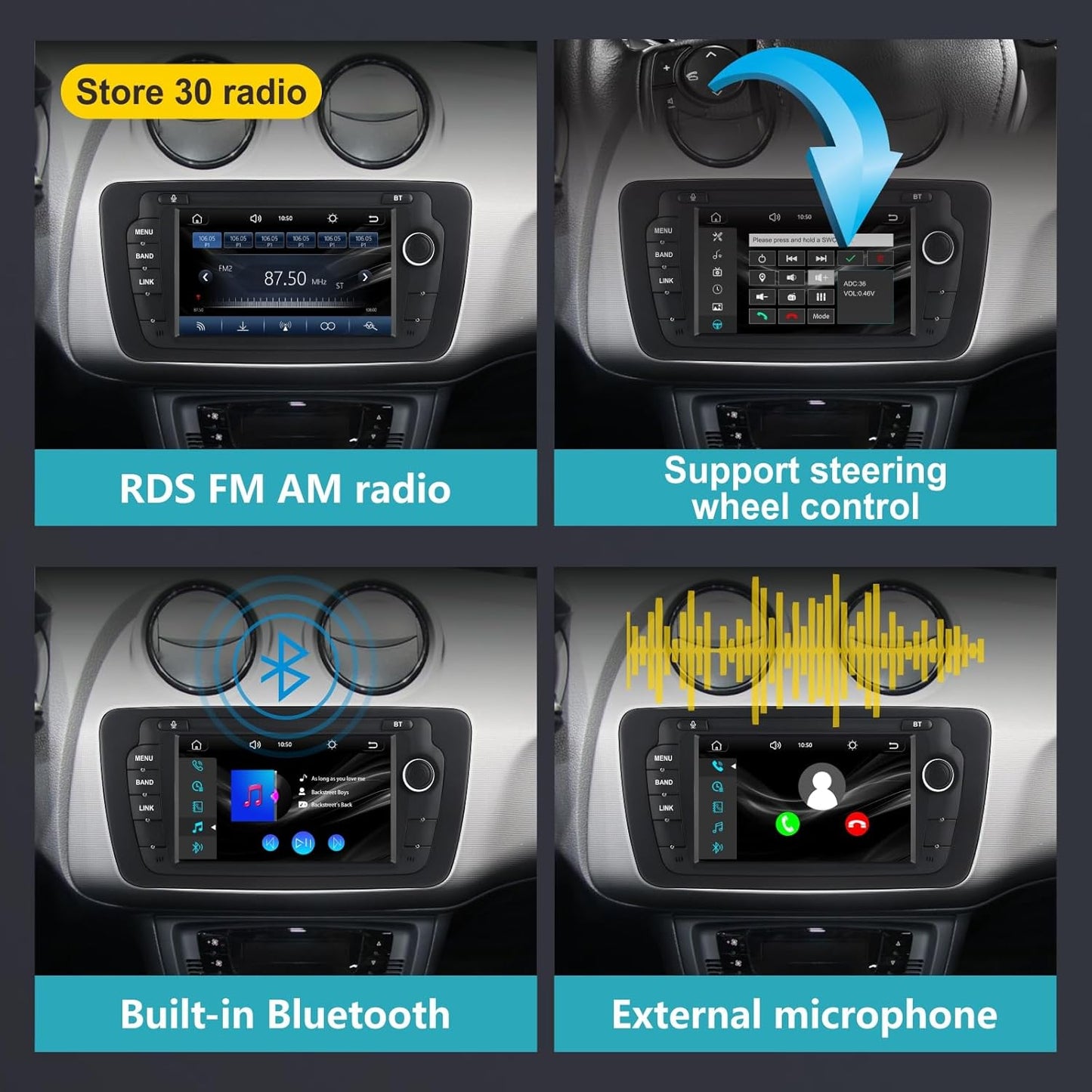 Autoradio – Multimedia Speler – Auto Stereo – Navigatiesysteem – Inbouw Radio – 7 Inch IPS Touchscreen – Draadloze CarPlay & Android Auto