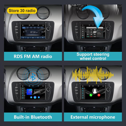 Autoradio – Multimedia Speler – Auto Stereo – Navigatiesysteem – Inbouw Radio – 7 Inch IPS Touchscreen – Draadloze CarPlay & Android Auto