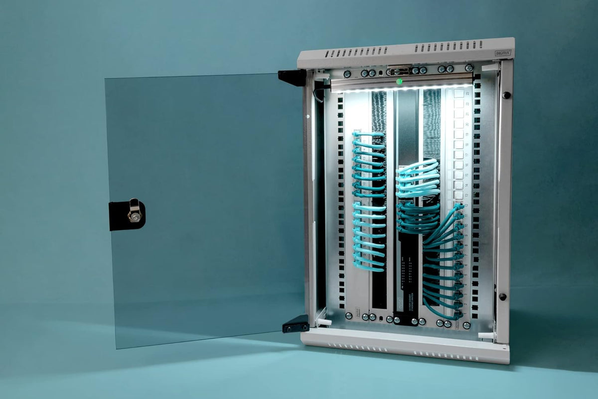 DIGITUS Netwerkkast 10“ / 19” - Wandmontage - 10 inch (10 HE horizontaal) of 19 inch (5 HE verticaal) - Grijs