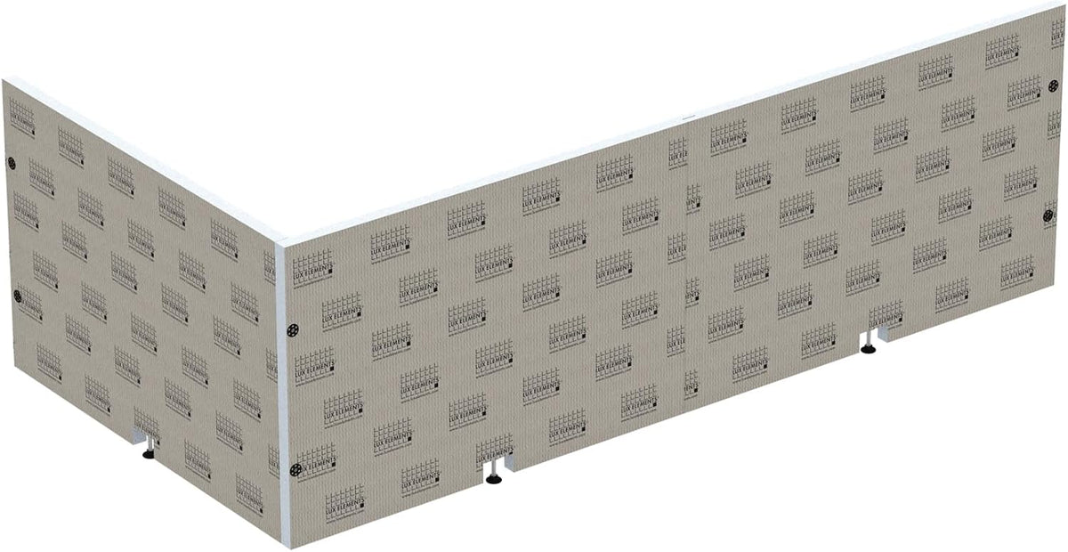LUX ELEMENTS Bekleding voor badkuipen (set) inbouw in hoek klaar om te betegelen I 2x hardschuimplaten + montagemateriaal I Schimmelresistent