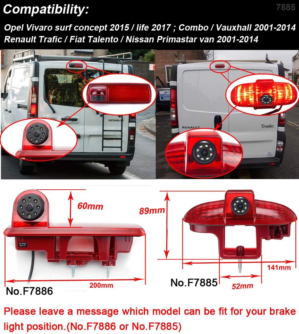 7 inch TFT LCD scherm auto monitor voor alle auto's + HD nachtzicht IR remlicht achteruitrijcamera voor Transporter FIAT Talento/Nissan NV300/Renault Traffiic/Nissan Primastar/Opel/Vauchall Vivaro