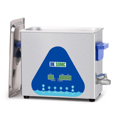 DK SONIC Industriële Ultrasoon Reiniger, 6L 180W Geluidsreiniger met Verwarming & Timer, Digitale Bediening voor Motoren, Carburateurs, Kettingen (Inclusief Mandje)