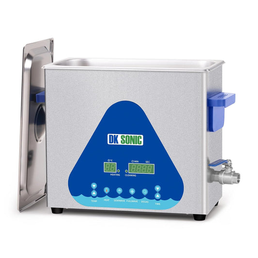 DK SONIC Industriële Ultrasoon Reiniger, 6L 180W Geluidsreiniger met Verwarming & Timer, Digitale Bediening voor Motoren, Carburateurs, Kettingen (Inclusief Mandje)