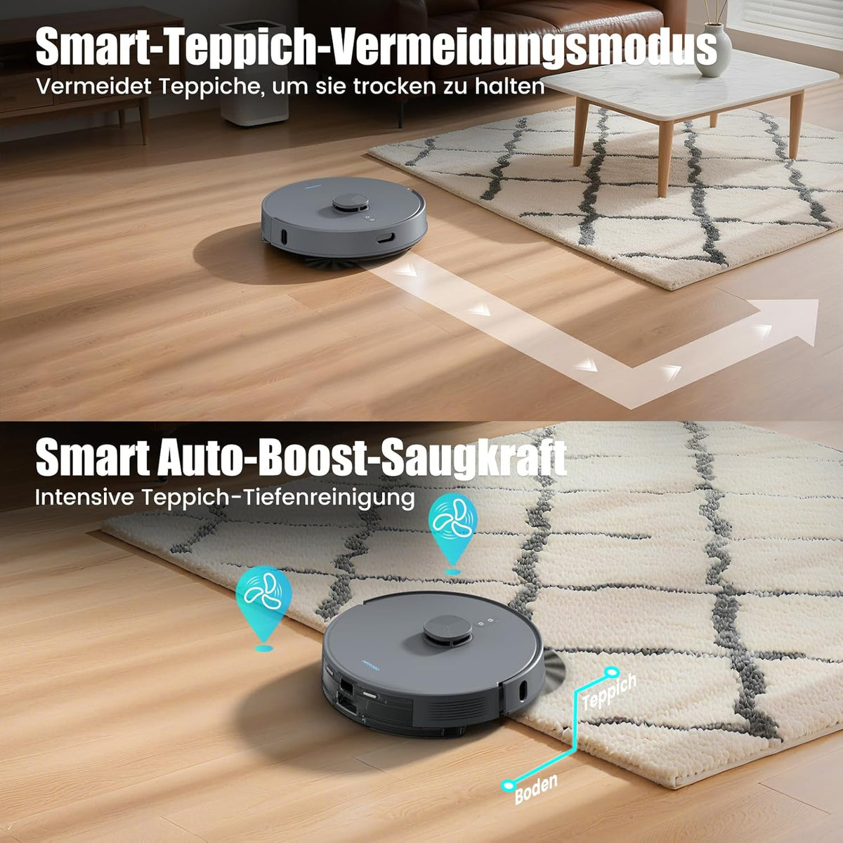 Robotstofzuiger – Robotstofzuiger met Afzuigstation – Automatische Stofzuiger – Dweilrobot – Smart Cleaning Robot – 5500 Pa Zuigkracht – LiDAR Navigatie met 240 Min Looptijd