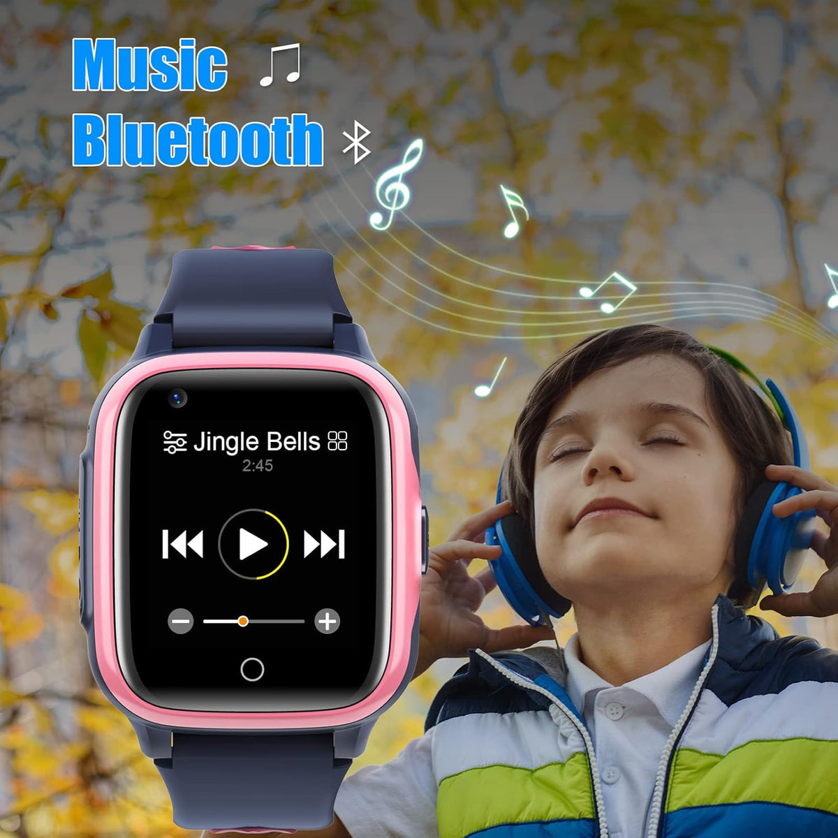 Smartwatch Kids GPS met 4G WiFi Video-oproep SOS-camera Waterdicht Bericht Wekker Stopwatch Klasse-modus Muziekspeler Trillingsmelding Cadeau voor Jongens Meisjes Compatibel met iPhone Android