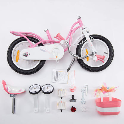 RoyalBaby Meisjes Kinderfiets Little Swan Fiets Kinderfietsen 12 Inch Roze