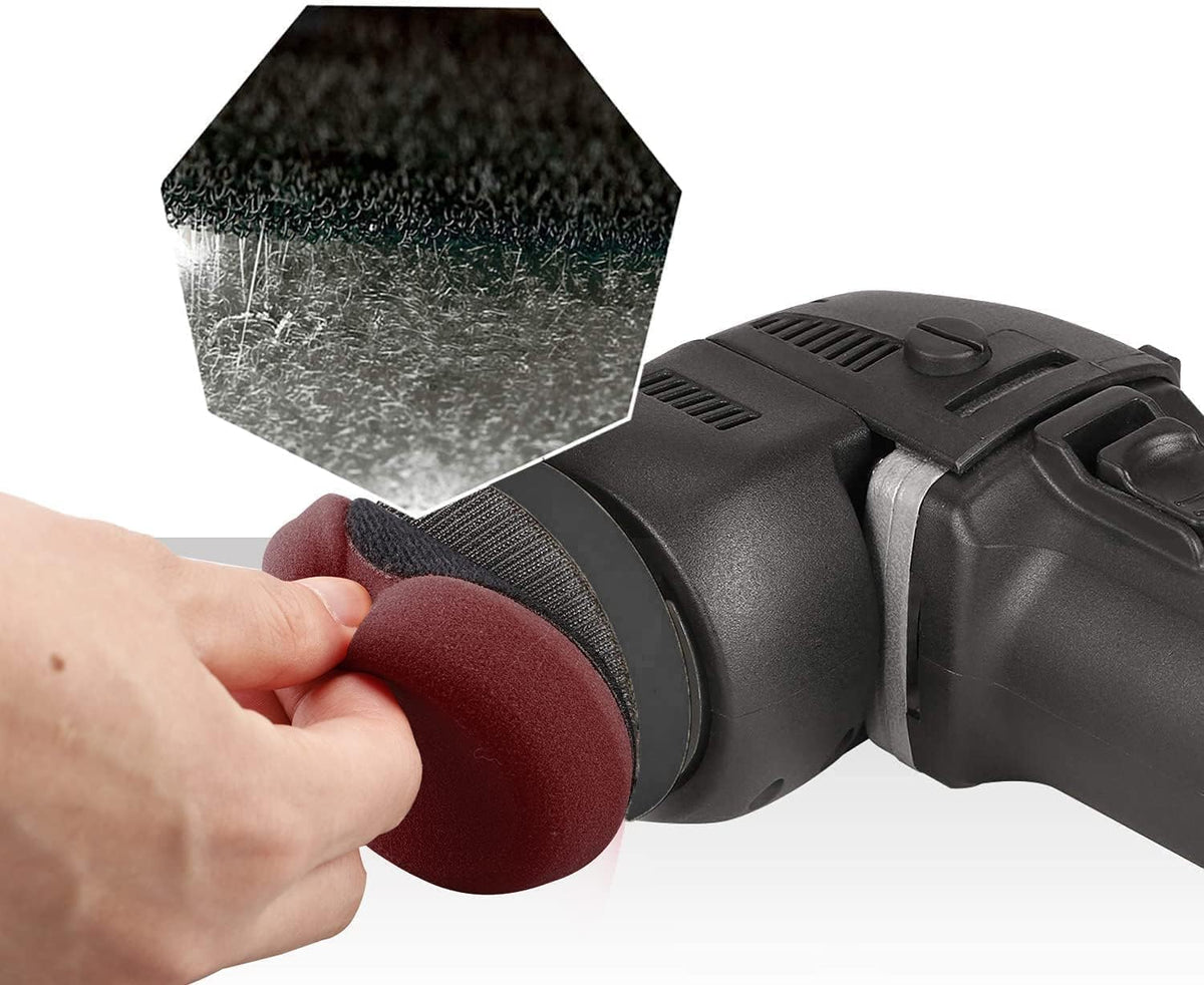 SPTA Buffer Polijstmachine, 3 Inch 10mm/780W Variabele Snelheid Orbitale Dual Action Auto Detailing Tool Met DA Polijsten Pads, Schuurschijven, Pad Conditioning Borstel, Scratch Remover