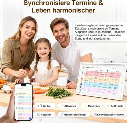 Digitale Kalender – Familieplanner – Slimme Agenda – Elektronische Planner – Wandkalender – 15,6 Inch Touchscreen – Full HD 1920x1080 – 64 GB Opslag