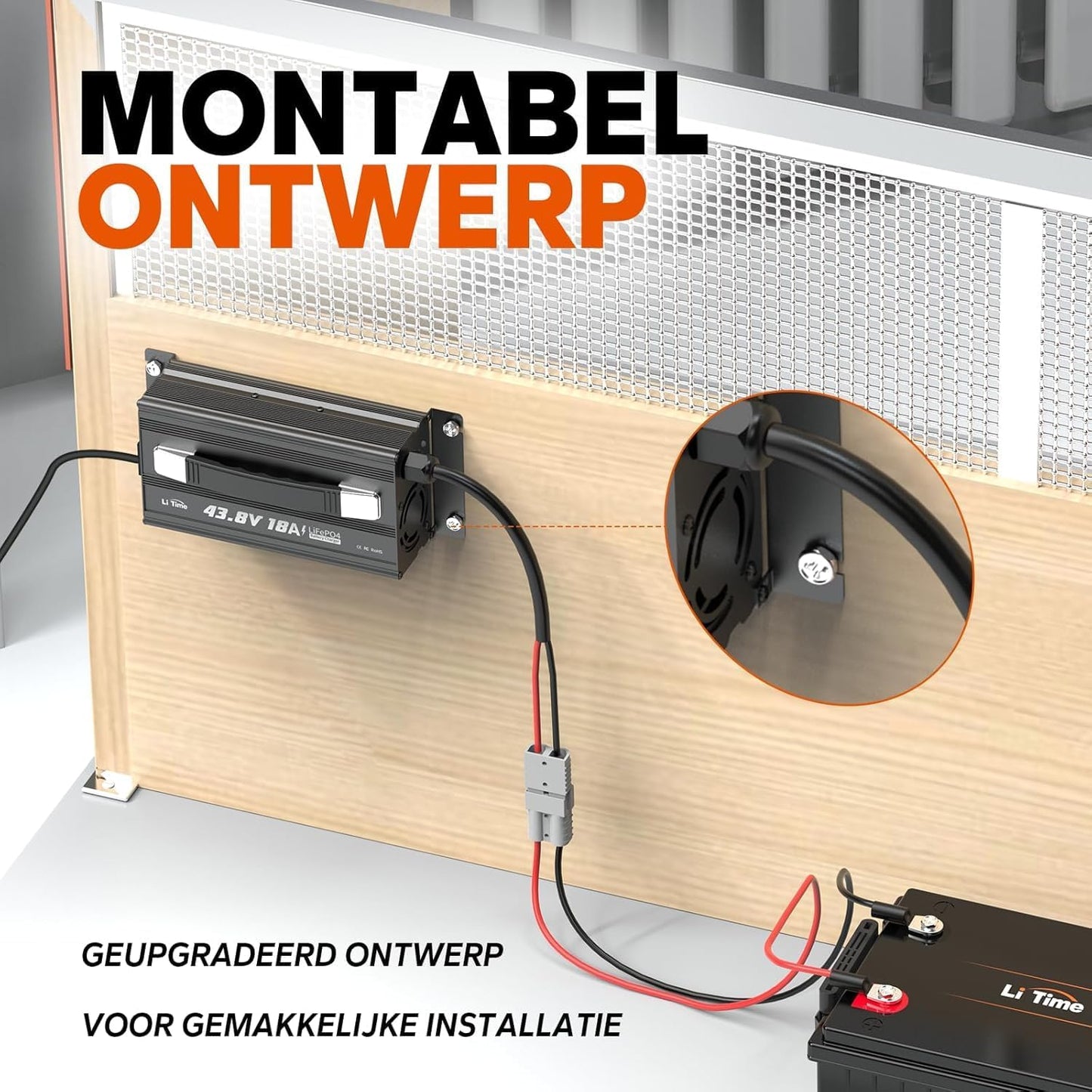 LiFePO4 Oplader – Lithium Batterijlader – Acculader – Smart Charger – 36 V 18 A – 43,8 V Laadspanning – Meervoudige Veiligheidsbescherming met LED-Display
