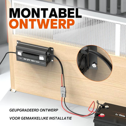 LiFePO4 Oplader – Lithium Batterijlader – Acculader – Smart Charger – 36 V 18 A – 43,8 V Laadspanning – Meervoudige Veiligheidsbescherming met LED-Display