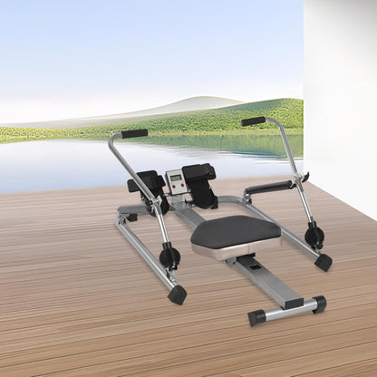Silent home rowing machine, LCD data display, rowing machine for home, load capacity up to 120 kg for greater stability, easy assembly, the first choice for home fitness - QUORE