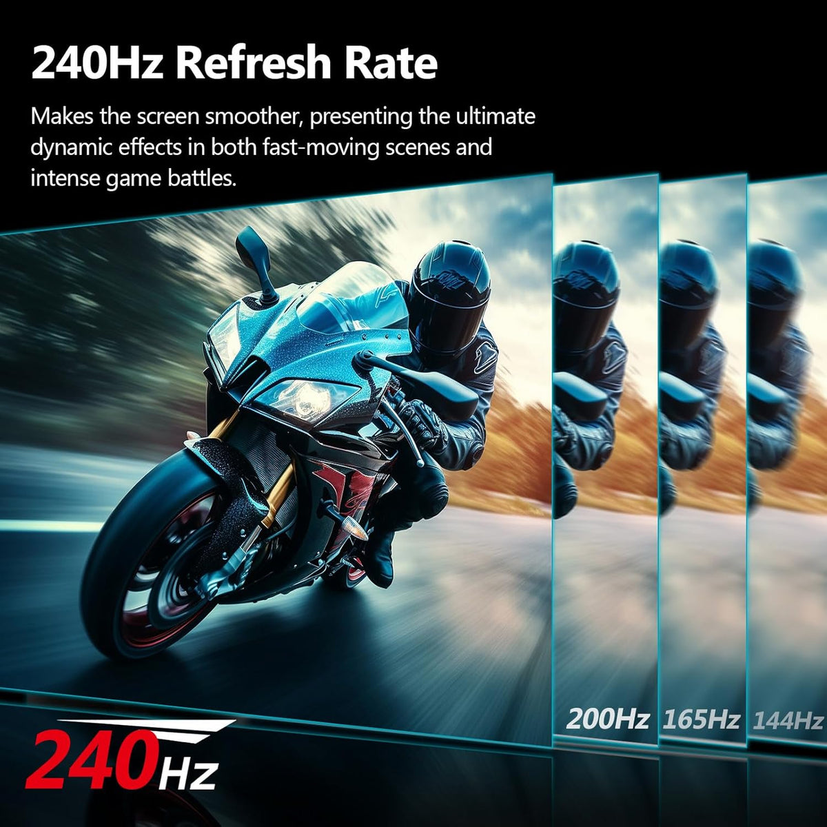 Z-Edge Gaming Monitor 24.5'', 240Hz, 1ms, FreeSync, FHD(1920x1080), PC Display with Ultra-Thin Bezel, 5000:1, 2*HDMI2.0 &DP1.4, Adjustable Tilt, VA, RGB Light, VESA 100*100mm(DP Cable Included)