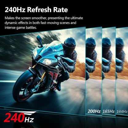 Z-Edge Gaming Monitor 24.5'', 240Hz, 1ms, FreeSync, FHD(1920x1080), PC Display with Ultra-Thin Bezel, 5000:1, 2*HDMI2.0 &DP1.4, Adjustable Tilt, VA, RGB Light, VESA 100*100mm(DP Cable Included)