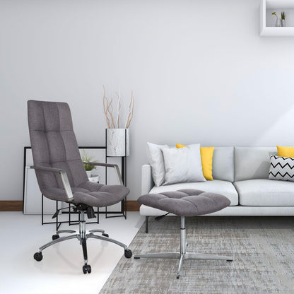HJH OFFICE 670934 retro kruk SARANTO stof grijs Home-Office kruk in hoogte verstelbaar