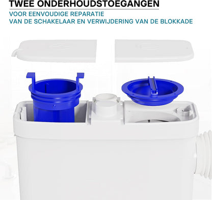 Opvoerinstallatie voor afvalwater en fecaliën – Fecaliënpomp – Afvalwaterpomp – Rioolpomp – Vuilwaterpomp met zijaansluiting – 450 W – Opvoerhoogte 7,5 m