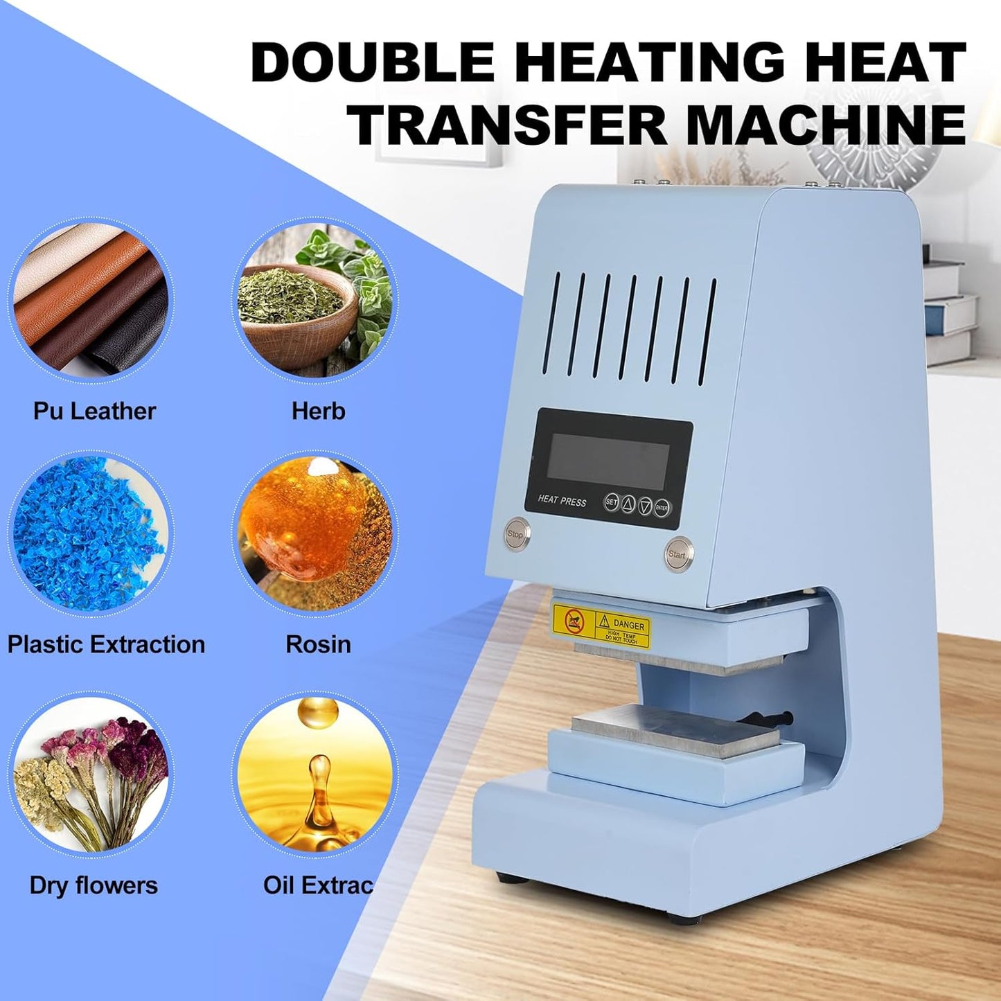 Auto Heat Press Transferpers, thermopres, 50 x 35 cm, dubbelzijdige elektrische transferpers, draagbaar hittedrukapparaat voor doe-het-zelvers, voor T-shirts, textiel en