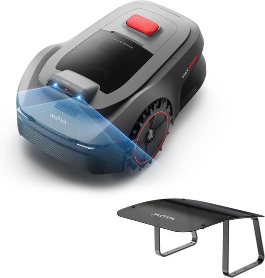 MOVA ViAX robotmaaierset zonder begrenzingsdraad, aanbevolen voor 250 m², AI-ondersteunde automatische kaartweergave UltraEye, obstakeldetectie Dual-Vision, inclusief opbergruimte voor de robotmaaier.