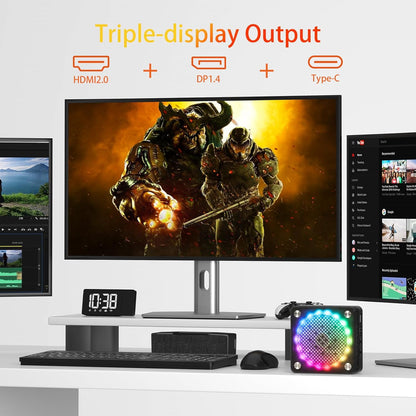 AWOW Mini PC: AMD Ryzen 5 7430U (6C/12T, up to 4.3GHz), 32GB DDR4, 512GB PCIe SD, Radeon graphics, 4K, 2X GbE, WiFi 6, BT 5.2 - QUORE