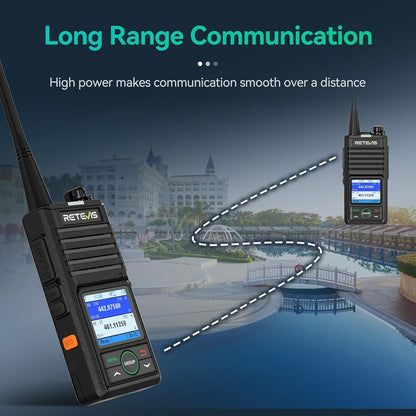 Retevis RB658 Bluetooth Walkie Talkie, Professionele Portofoon, APP-Instellingen, Groepsgesprek, 1800 mAh USB C, IP54, voor de Detailhandel (4-Pack, Zwart)