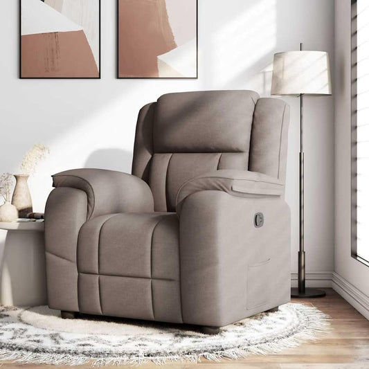 Gecheer Relax Chair Taupe Fabric, Recliner TV Chair Sleeping Chair for Living Room Cinema Night Seniors 4015707 - QUORE