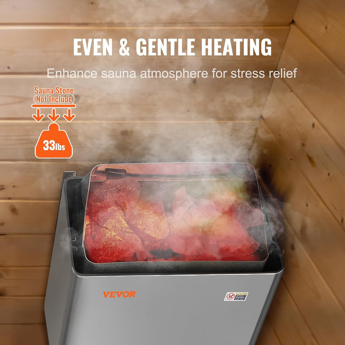 Saunakachel – Sauna Verwarming – Elektrische Sauna Kachel – Sauna Oven – Sauna Verwarmingstoestel – 8 kW Vermogen – Roestvrij Stalen Behuizing - QUORE