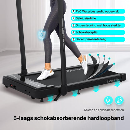Mobvoi Home 3 in 1 Foldable Treadmill with 6% Incline Treadmat 2.5HP Compact Portable Treadmill Under Desk with Remote Control LED Display for Home Office 120kg 12km/h - QUORE