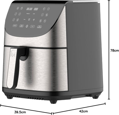 MasterPro Rocket 700 Heteluchtfriteuse, inhoud 7 liter en vermogen van 1700 W, led-touchscreen en mand met antiaanbaklaag, instelbare temperatuur 80-200 °C
