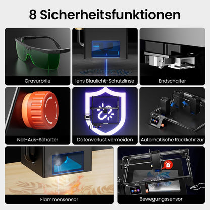 Longer 40W Laser Gravurgerät mit eigenentwickeltem Chip, 40000mW, 24000 mm/min, 3.5 Zoll Touchscreen & Offline-App Steuerung - für Metall, Holz, Acryl, Glas, Leder