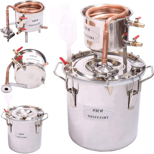 DIY 3 Gal 12 Liter Home Distiller Moonshine Alcohol Still Stainless Water Heater Copper Thumper Keg - QUORE