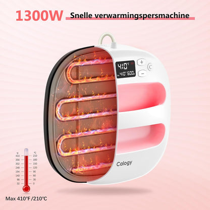 Calogy Warmtepersmachine Voor T-Shirts 10"X10", Draagbaar Sublimatieijzer Voor Tassen, Kussens, Htv Vinyl Transfer Projecten (Wit Roze)