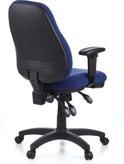 hjh OFFICE 702020 bureaustoel draaistoel Zenit Pro stof, blauw, extreem dikke vaste bekleding, zeer goede verstelmogelijkheden, in hoogte verstelbare armleuningen, ergonomische bureaustoel