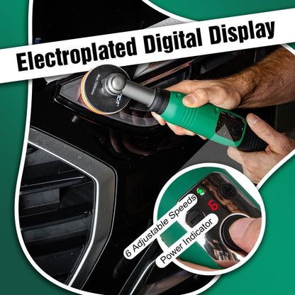 BATOCA S6 Mini Auto Polijstmachine,Accu Polijstmachine voor Detailing,25mm/75mm Koplamp Polijst Machine Set,Roterende&Excentrische polijsten,6 Snelheden 1000-5000PRM,Multifunctioneel Polijsten