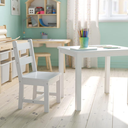 Flash Furniture Vierkante activiteit tafel sets, ontworpen hout, wit - QUORE