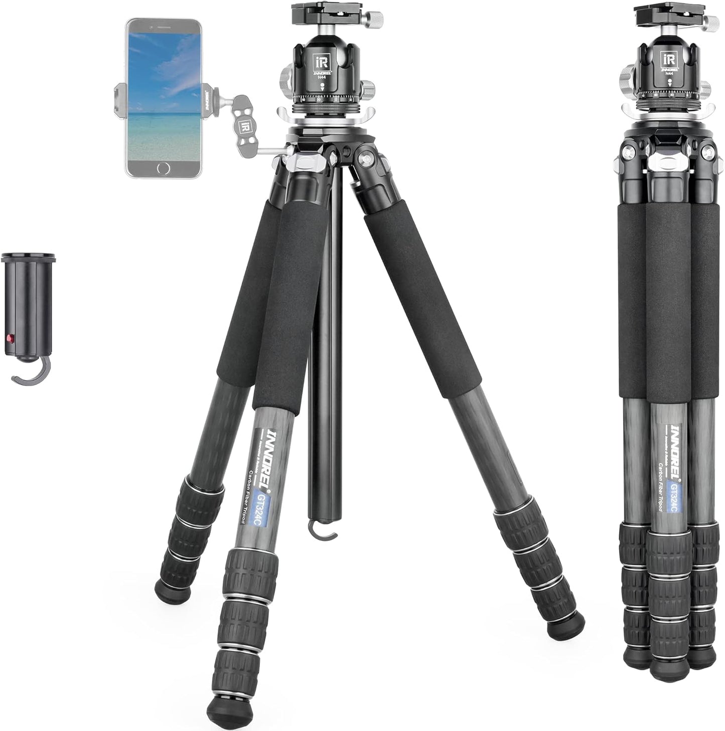 Koolstofvezel Statief - INNOREL GT324C Professionele Compact Statief voor Digitale Reflex Camera Robuuste Ondersteuning met Laag Zwaartekracht Centrale Kolom Speciaal Vorm