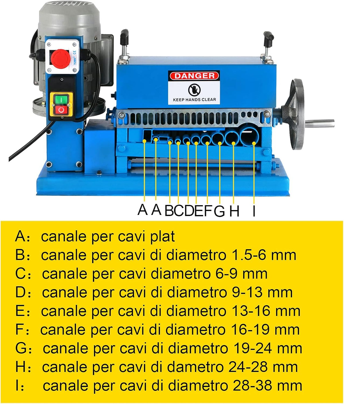 VEVOR cable stripping machine 1.5-38mm, stripping machine electric 370W, cable strip machine, wire stripping machine 370W, Wire Peeling Cutting Machine, Cable Stripping Tool, metal strip cable type with 10 electric cable cutters with blades 15m/min. 220V