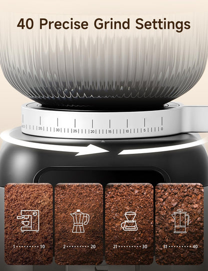 Elektrische koffiemolen – Koffiemolen – Koffiemaler – Espressomolen – Koffiegrinder – Afneembare houder voor zeefdrager en houder – Direct malen en netjes opvangen