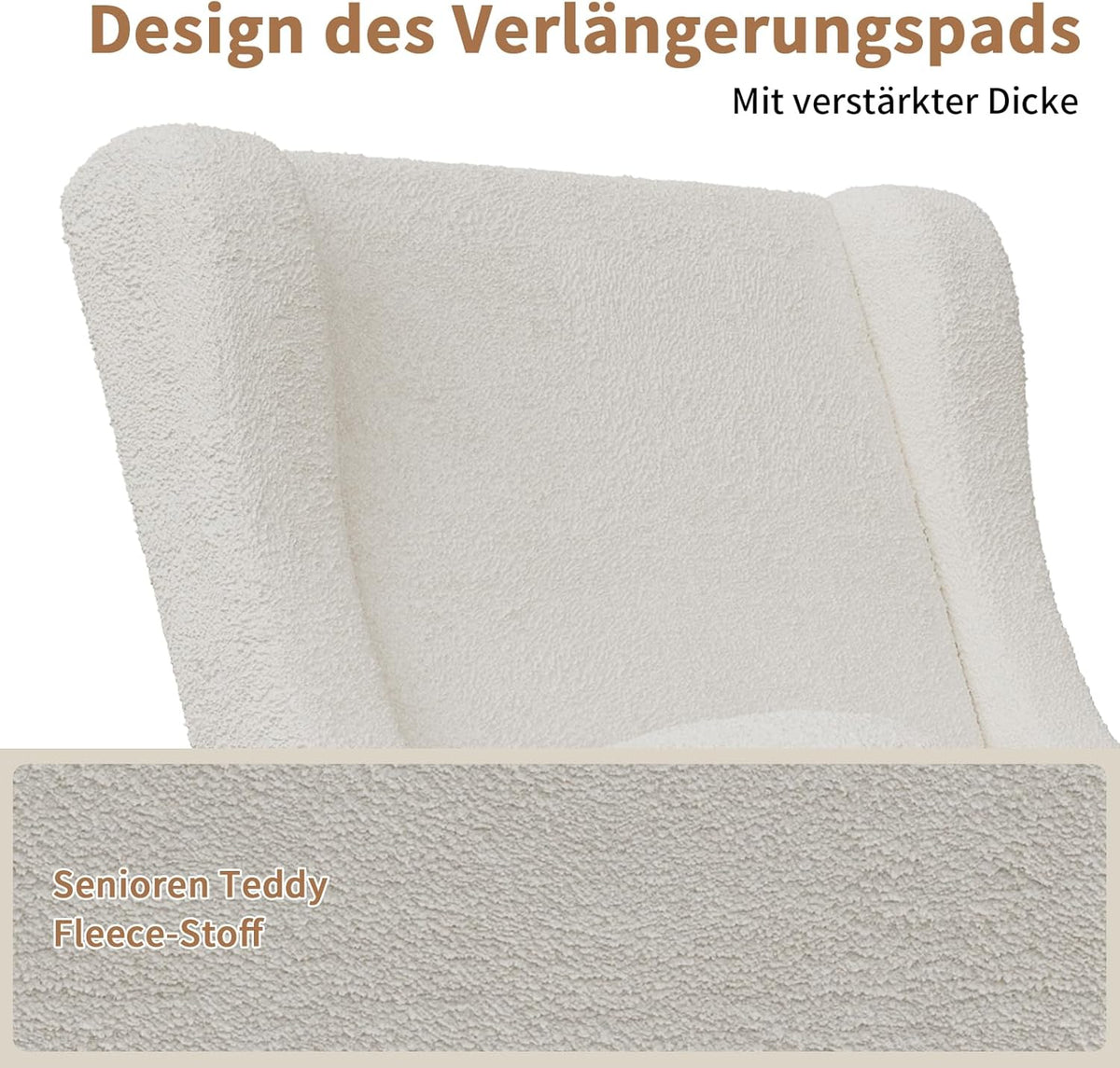 Schommelstoel – Relaxstoel – Fauteuil – Voedingsstoel – Schommelstoel Met Voetensteun – Schapenvacht Bekleding – Ergonomisch Lendenkussen – Zijvakken