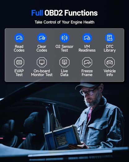 TOPDON ArtiDiag600S OBD2-codelezer, autodiagnosetool voor 4 systemen: motor/ABS/airbag/AT, 8 resetfuncties voor olie/rem/SAS/BMS/ABS/DPF/TPMS/gasklep, levenslange gratis update
