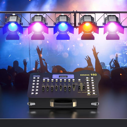 Draadloze DMX-controller – DMX512-controller – DJ-controller – Lichttafel – Lichtcontroller – 192 Kanalen – Met Zender En 4 Ontvangers