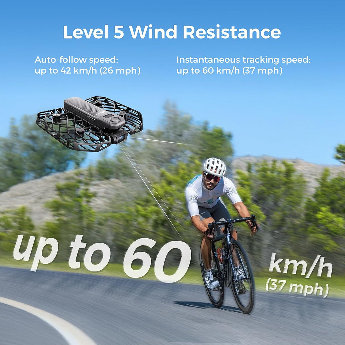 HOVERAir X1 PRO 4K Action Flying Camera, Vouwenbare drone met camera met 42 km/u volgssnelheid, 10+ volledige automatische vluchtmodi, Vlieg overal met OmniTerrain, SmoothCapture 2.0 (Fietscombo)