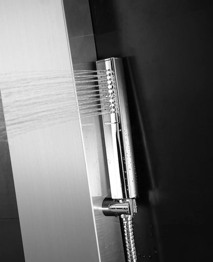 Showerpanel – Douchepaneel – Douchekolom – Regendouche – Handdouche – Geborsteld Roestvrij Staal – 150 x 15 cm – Anti-vingerafdruk Coating – Anti-kalk Knoppen