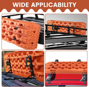 Zandplaten - Bandenladder - Autoaanhanger - Set van 2 - Tractiemat - Gripmat - Offroad-Accessoires - Recovery Board - Tractiehulp - Oprijwiggen - voor Zand - Modder - Sneeuw - 103 x 27 x 5,5 cm - Oranje