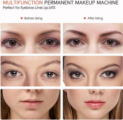 TATELF Digitale permanente make-upmachine, multifunctionele microbladmachine met voetpedaal, touch-control, power supply naalden voor wenkbrauw, eyeliner, lip