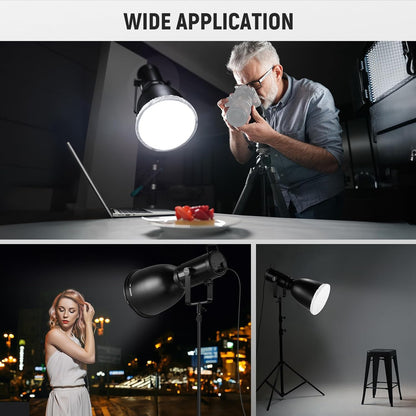 Diepe Focus Reflector – Studioreflector – Flitsreflector – Lichtkap – Diffuser – Standaard Fitting – 29,5 Cm – 15°/30° Honingraatroosters en 45° Gerichte Lichtbundel