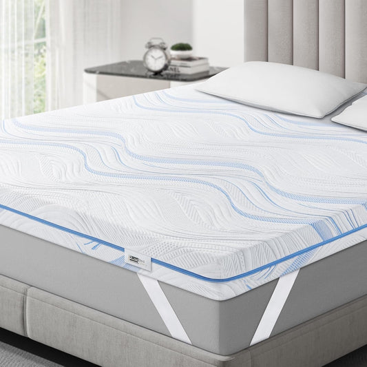 Matrastopper – Topper – Matrasversteviger – Matrasbeschermer – Matrasverbeteraar – 120x200 cm – 10 cm Gel Koudschuim – OEKO-TEX Wasbare Hoes