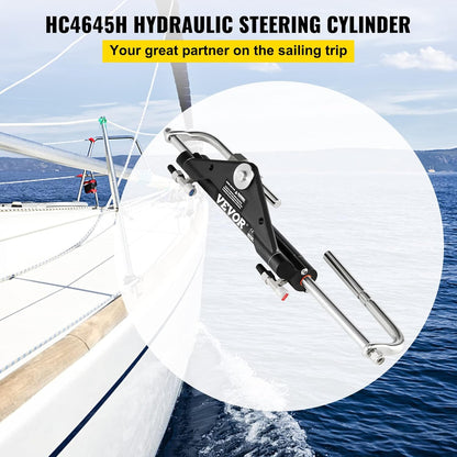 VEVOR Hydraulische Stuurcilinder, HC4645H Front Mount Hydraulische Buitenboordmotor Marine Stuurcilinder, Pak voor tot 150HP Boten Steering