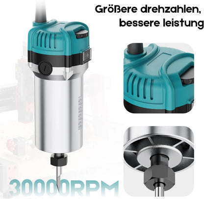Twotrees CNC Router Machine Trimmer Kit 800W Houten Trimmer Router Spindel voor TTC450 Pro CNC Graveermachine Graveur Houtrouter Compacte Router Tool met Koffer