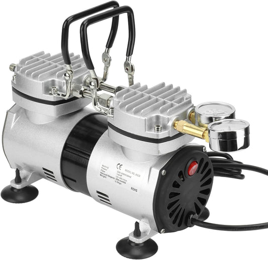 EVTSCan Oilless Vacuüm Luchtpomp 1/4HP Hogedruk Grote Vloeiende Ultrastille Kleine Olievrije Luchtcompressorpomp(EU 220-240V)